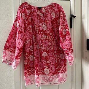 Talbots Floral Tropical Blouse